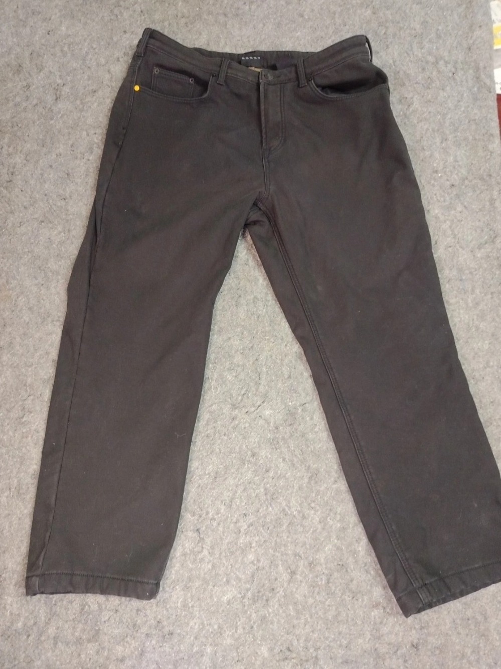 CAT Mens Fleece Lined Work Pants 38x29 Black Stretch Caterpillar Cold Weather